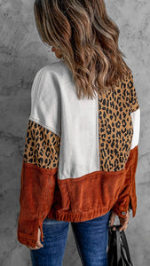 Burnt Orange Leopard over size Jacket