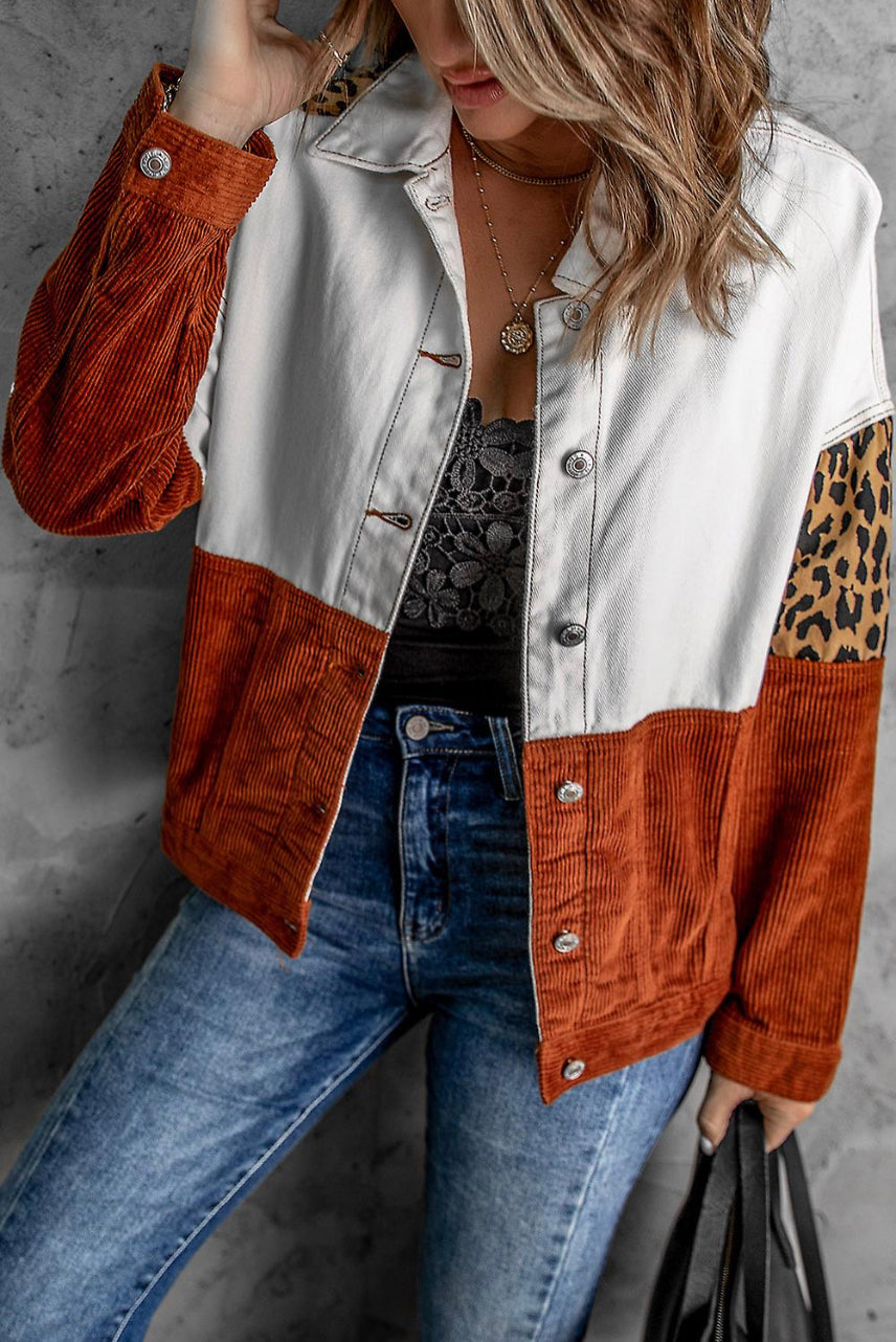 Burnt Orange Leopard over size Jacket