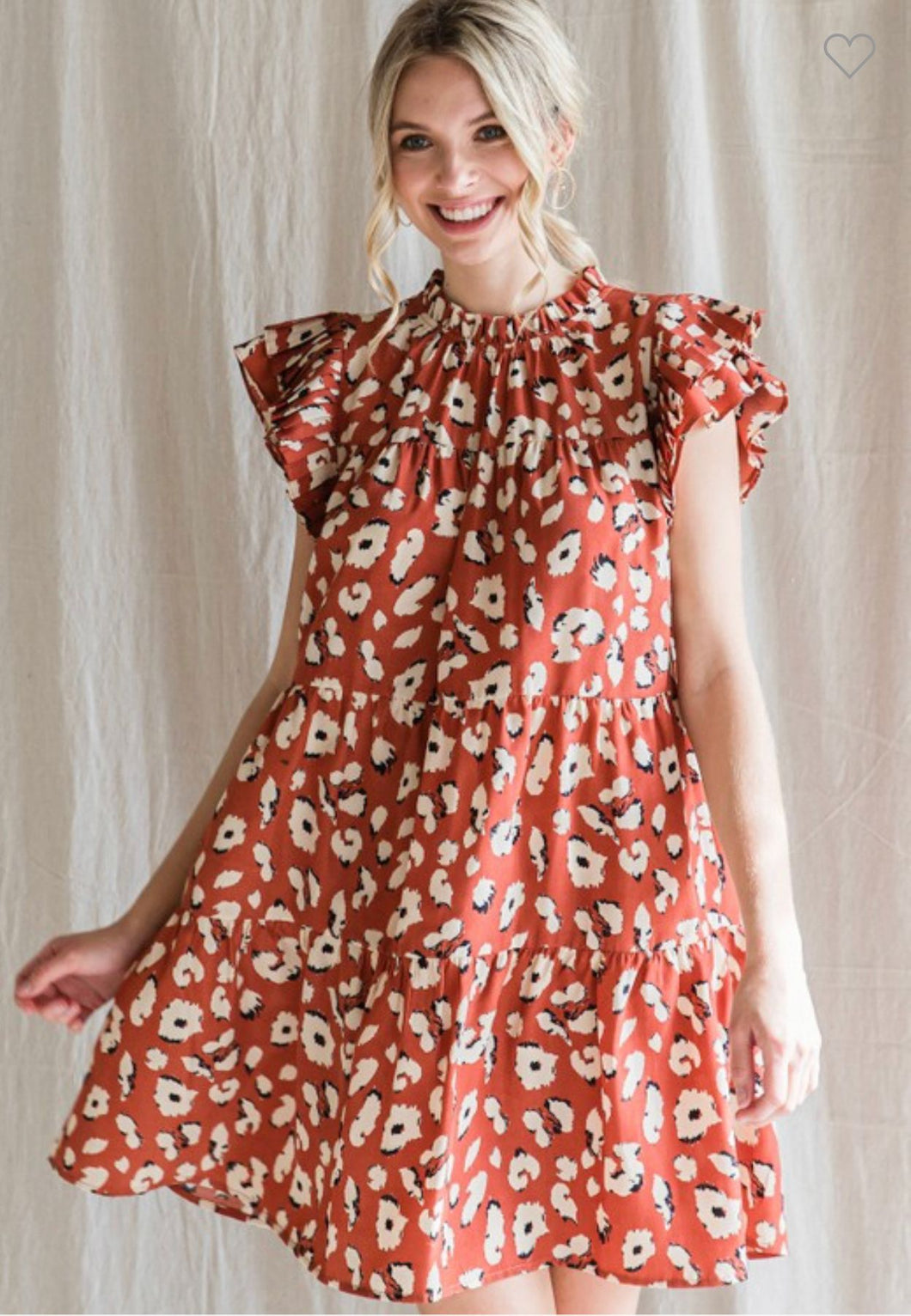 Cute Rusted Leopard Summer Dress