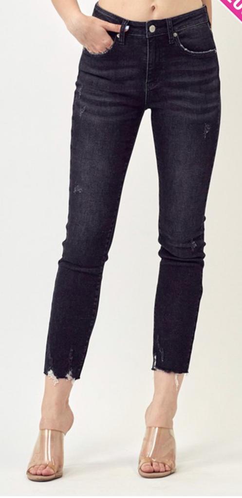 Black Mid Rise Skinny Jean