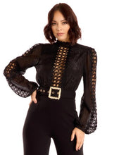 Load image into Gallery viewer, Black Woven Crotch Top Jumpsuit
