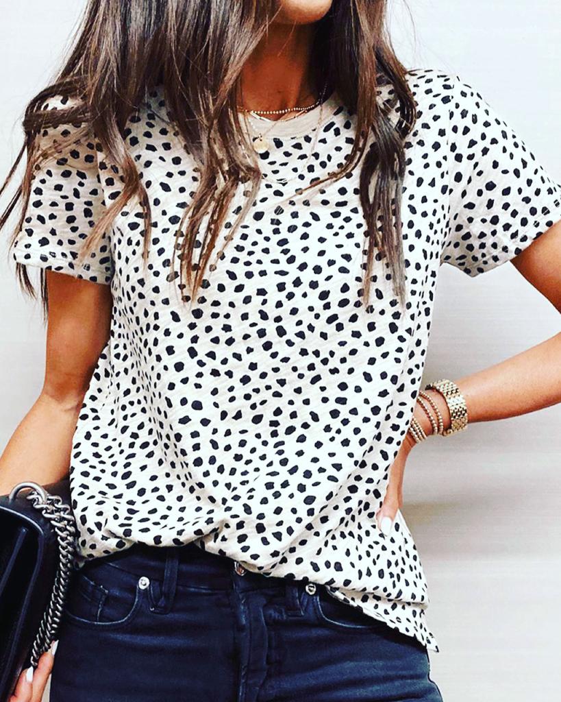 Ivory Cheetah blouse