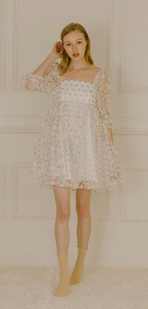 3D Daisy Baby Doll Dress